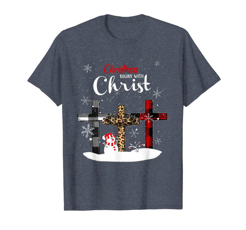 Womens Christmas Begins With Christ Xmas Gifts T-Shirt