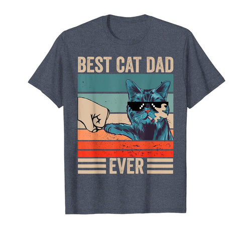 Vintage Best Cat Dad Ever Bump Fist father's day Gifts T-Shirt-339323