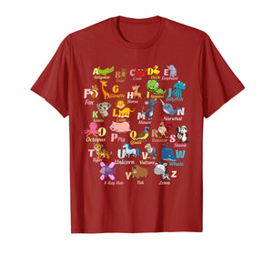 Funny shirts V-neck Tank top Hoodie sweatshirt usa uk au ca gifts for ABC A Rhyming Animal Alphabet T-Shirt Learning Kids Gifts 1012723
