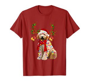 Santa Golden doodle reindeer Light Christmas gifts T-Shirt-2084445