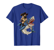 Load image into Gallery viewer, Funny shirts V-neck Tank top Hoodie sweatshirt usa uk au ca gifts for Cowboy Pug Riding Shark Tshirt Funny Pug Dog Lover Gifts 787834
