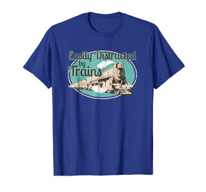 Funny shirts V-neck Tank top Hoodie sweatshirt usa uk au ca gifts for Easily Distracted by Trains Tshirt Funny Train Lover Gifts 2848054