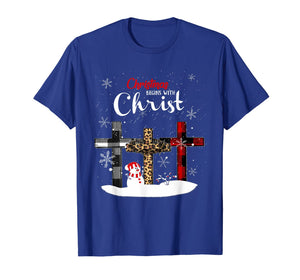 Womens Christmas Begins With Christ Xmas Gifts T-Shirt