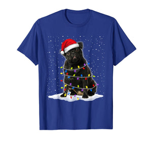 Pug Santa Christmas Tree Lights Xmas Gifts T-Shirt-1970505