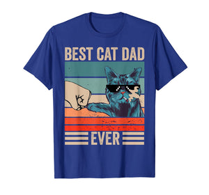 Vintage Best Cat Dad Ever Bump Fist father's day Gifts T-Shirt-339323