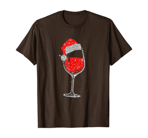 Funny shirts V-neck Tank top Hoodie sweatshirt usa uk au ca gifts for Wine Glasses Santa Hat Christmas Tee Funny Wine Lover Gifts T-Shirt 1004806