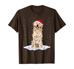 Funny shirts V-neck Tank top Hoodie sweatshirt usa uk au ca gifts for Golden retriever Santa Christmas Tree Lights Xmas Gifts T-Shirt 740329