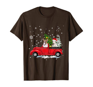 Funny shirts V-neck Tank top Hoodie sweatshirt usa uk au ca gifts for Bull Terrier Riding Red Truck Christmas Gifts Dog T-Shirt 880696