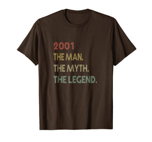 Funny shirts V-neck Tank top Hoodie sweatshirt usa uk au ca gifts for The Myth The Legend 2001 18th Birthday Gifts 18 years old 3307259