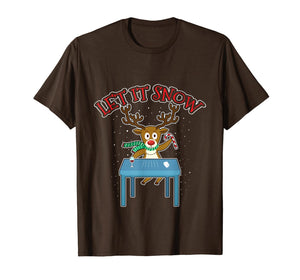 Let It Snow Cocaine Reindeer Santa Funny Adult Humor Gifts T-Shirt-2364843