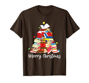 Reading Books Tree Librarian Nerd Christmas Gifts T-Shirt