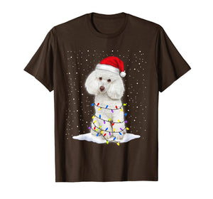 Poodle Santa Christmas Tree Lights Xmas Gifts T-Shirt-931591