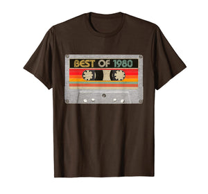 Best Of 1980 40th Birthday Gifts Cassette Tape Vintage T-Shirt-87736