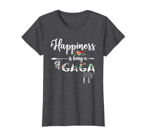 Womens Grandma Shirt Happiness is Being a Gaga Gifts Floral T-Shirt-3210529