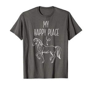 Funny shirts V-neck Tank top Hoodie sweatshirt usa uk au ca gifts for My Happy Place Horse Lover Gifts Horseback Riding Equestrian T-Shirt 143037