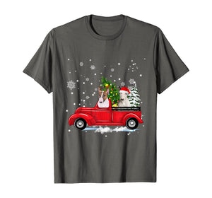 Funny shirts V-neck Tank top Hoodie sweatshirt usa uk au ca gifts for Bull Terrier Riding Red Truck Christmas Gifts Dog T-Shirt 880696