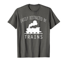 Load image into Gallery viewer, Funny shirts V-neck Tank top Hoodie sweatshirt usa uk au ca gifts for Easily Distracted By Trains T-Shirt Hobby Train Lover Gifts 1895776
