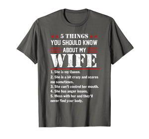 Mens 5 Things You Should Know About My Wife Tshirt Husband Gifts