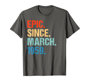 Funny shirts V-neck Tank top Hoodie sweatshirt usa uk au ca gifts for Born In March 1959 60th Birthday Gift T Shirt 60 Yrs Old 2130128