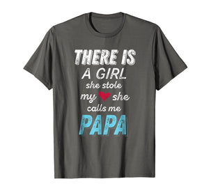 Funny shirts V-neck Tank top Hoodie sweatshirt usa uk au ca gifts for Papa Gifts Shirts from Granddaughter, She Stole My Heart Tee 263079