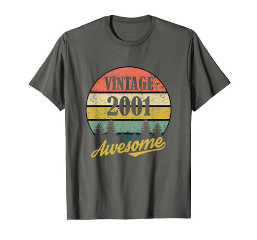 Funny shirts V-neck Tank top Hoodie sweatshirt usa uk au ca gifts for Retro Vintage 2001 TShirt 18th Birthday Gifts 18 Years Old 279076