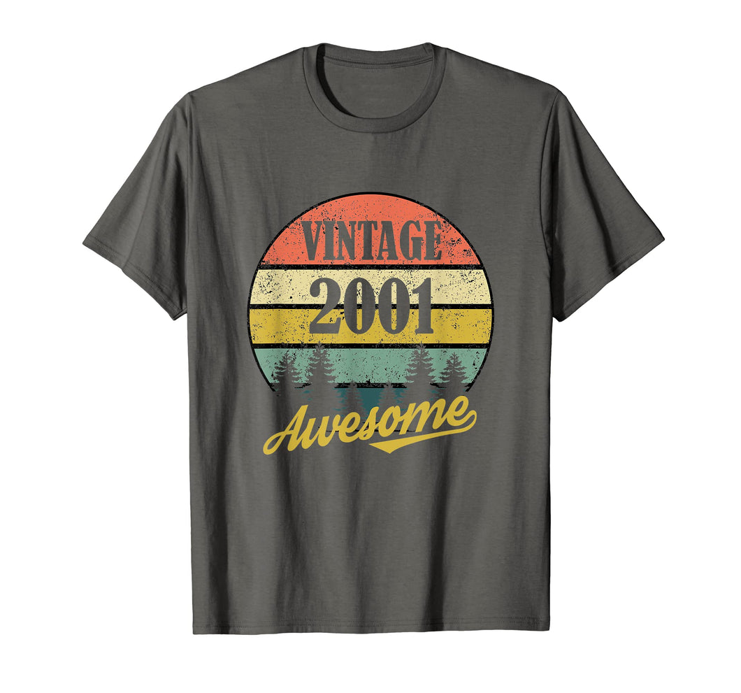 Funny shirts V-neck Tank top Hoodie sweatshirt usa uk au ca gifts for Retro Vintage 2001 TShirt 18th Birthday Gifts 18 Years Old 279076
