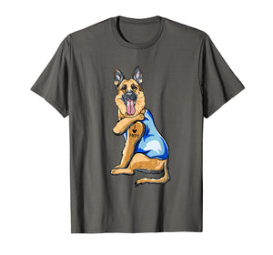 Women Gifts German Shepherd Dog Tattoo I Love Mom T-Shirt-302767