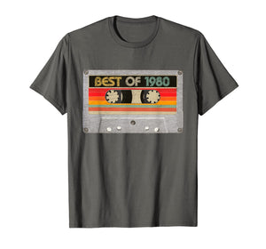 Best Of 1980 40th Birthday Gifts Cassette Tape Vintage T-Shirt-87736
