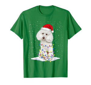 Poodle Santa Christmas Tree Lights Xmas Gifts T-Shirt-931591