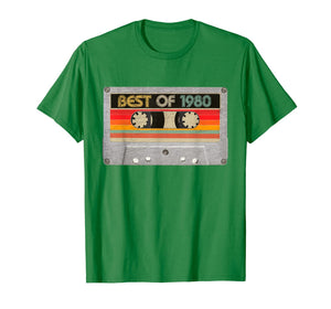 Best Of 1980 40th Birthday Gifts Cassette Tape Vintage T-Shirt-87736