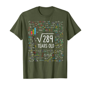 Funny shirts V-neck Tank top Hoodie sweatshirt usa uk au ca gifts for Square Root Of 289 17th Birthday 17 Year Old Gifts Math Bday T-Shirt 117131