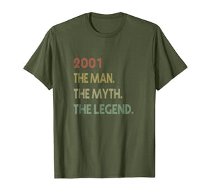 Funny shirts V-neck Tank top Hoodie sweatshirt usa uk au ca gifts for The Myth The Legend 2001 18th Birthday Gifts 18 years old 3309686