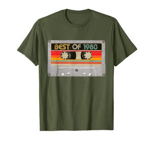 Best Of 1980 40th Birthday Gifts Cassette Tape Vintage T-Shirt-87736
