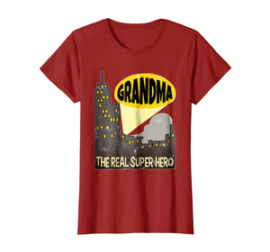 Womens Super Grandma T-Shirt Grandma The Real Superhero Tee Gifts