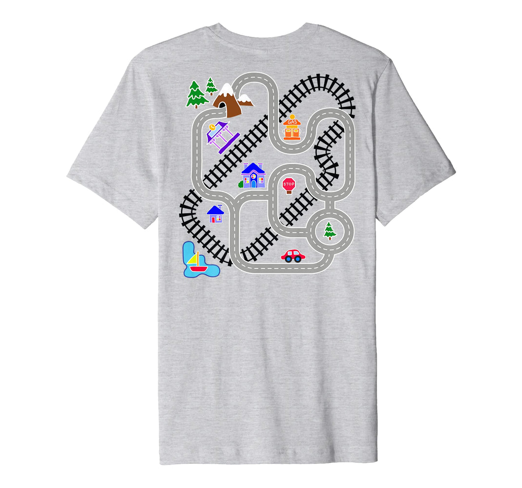 Mens Novelty Gifts For Fathers Day, Car & Train Playmat Rug Shirt