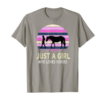 Load image into Gallery viewer, Funny shirts V-neck Tank top Hoodie sweatshirt usa uk au ca gifts for Just a Girl Who Loves Horses - Riding Retro sunset Gifts T-Shirt 669955

