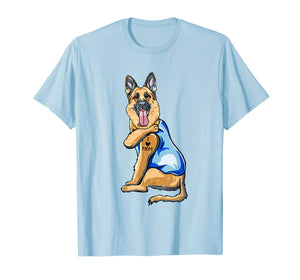 Women Gifts German Shepherd Dog Tattoo I Love Mom T-Shirt-302767