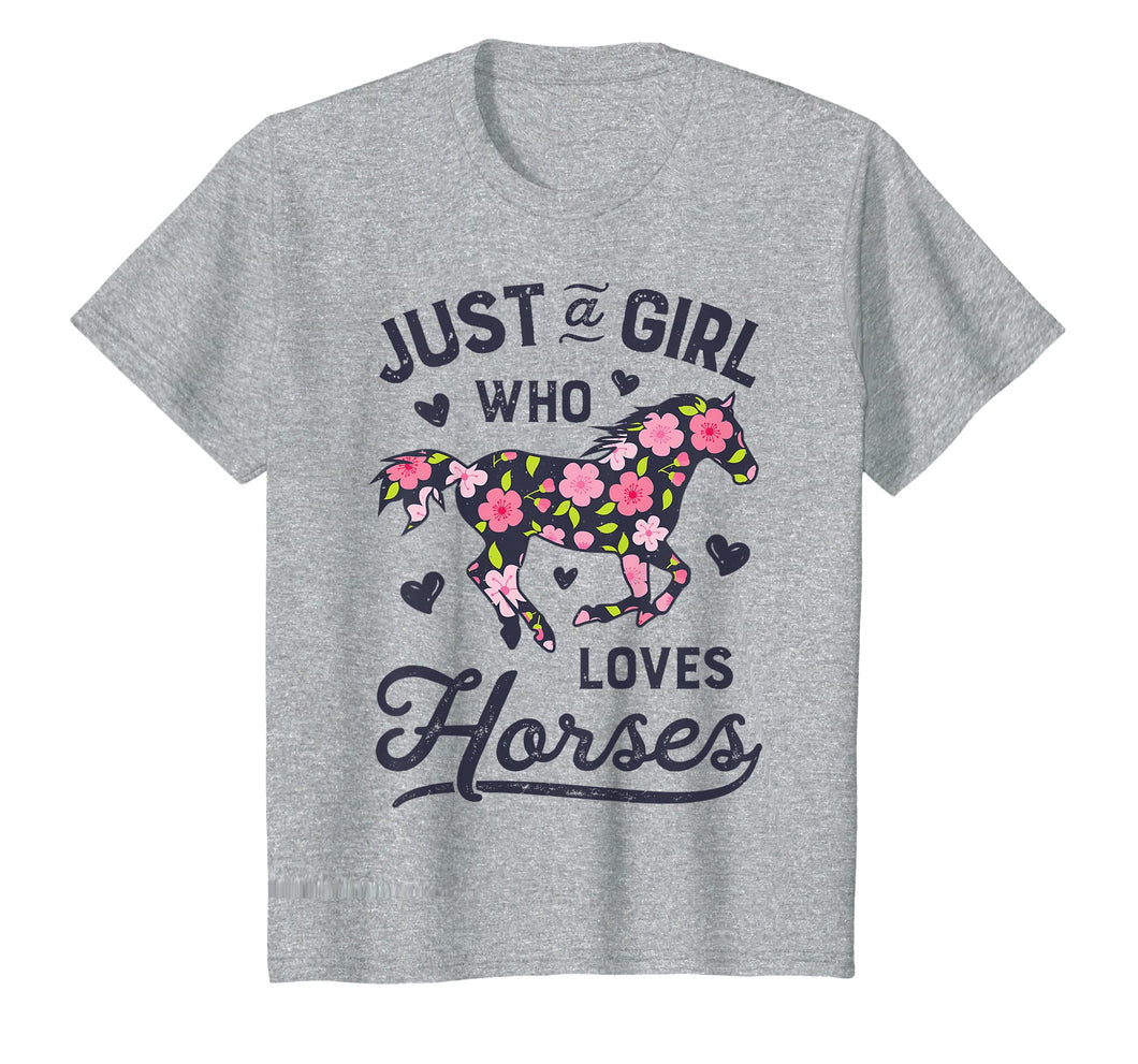 Just A Girl Who Loves Horses Shirt Horse Riding Women Gifts